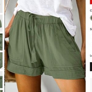 Flamingo Slant Pocket Drawstring Waist Shorts size XL